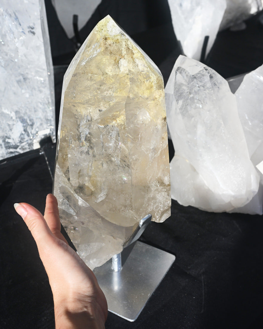 XXL Chlorite Garden Quartz on Stand 19lbs