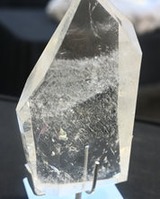 AAA Quality Clear Quartz Polished Point on Custom Stand