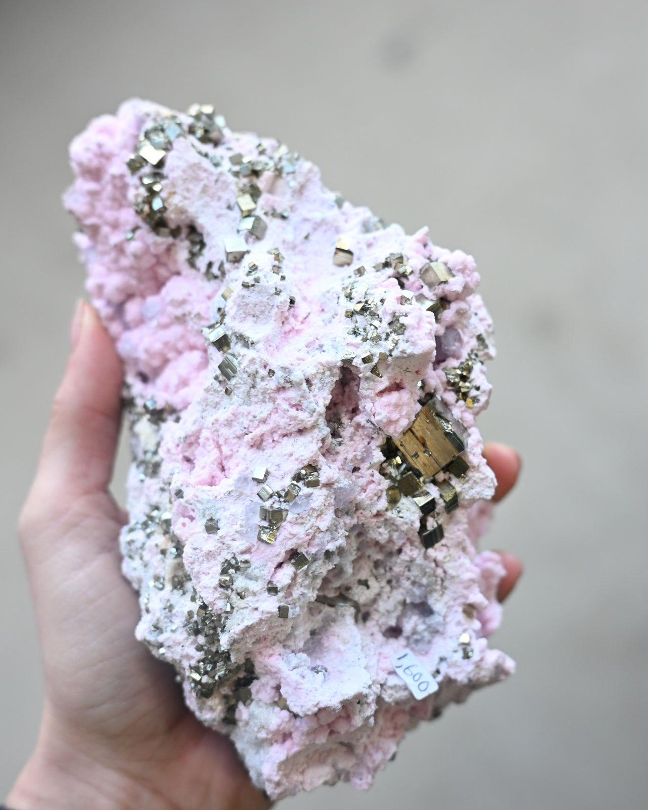 Super Rare Rhodochrosite with Pyrite Specimen