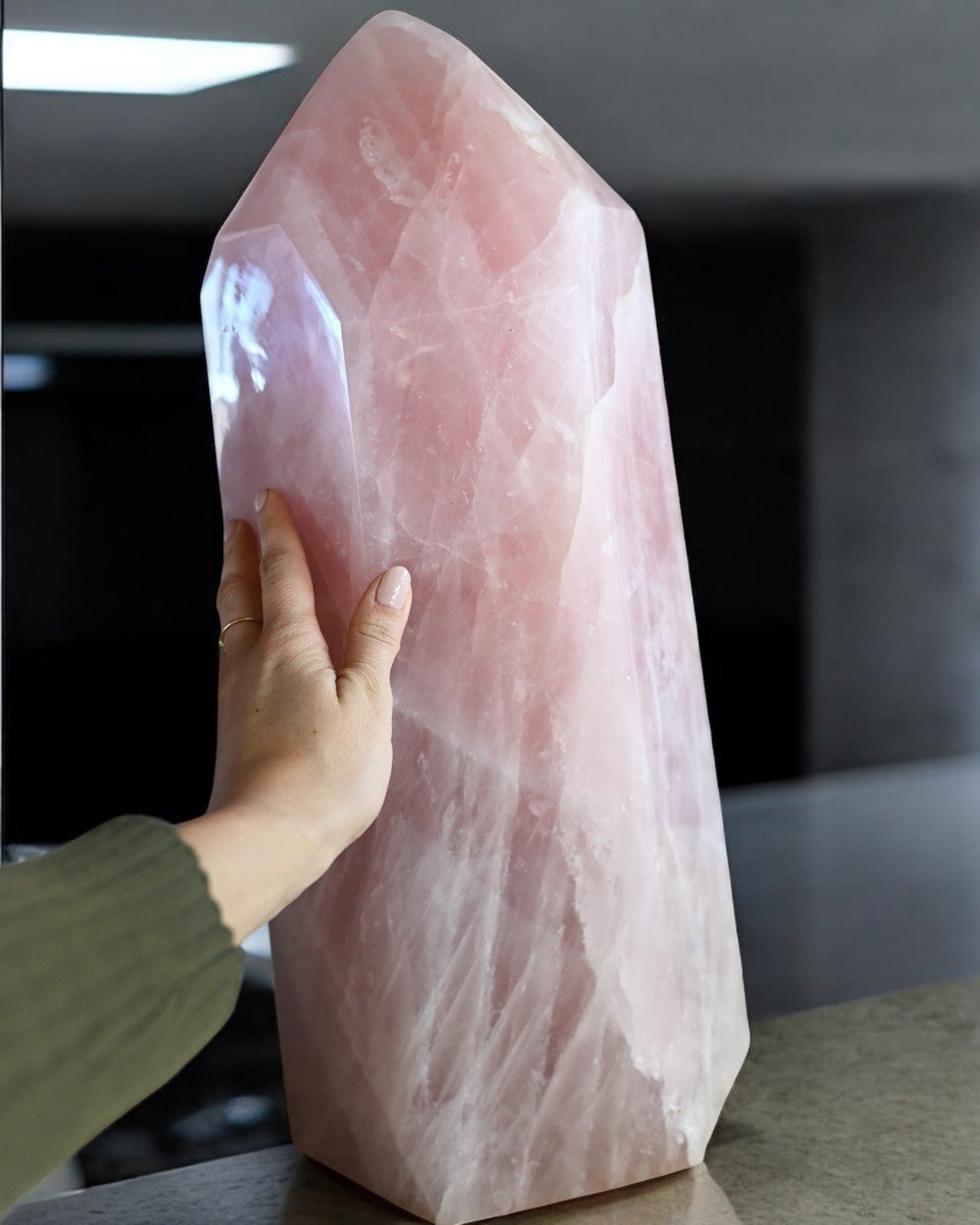 Massive Rose Quartz Tower 61lbs