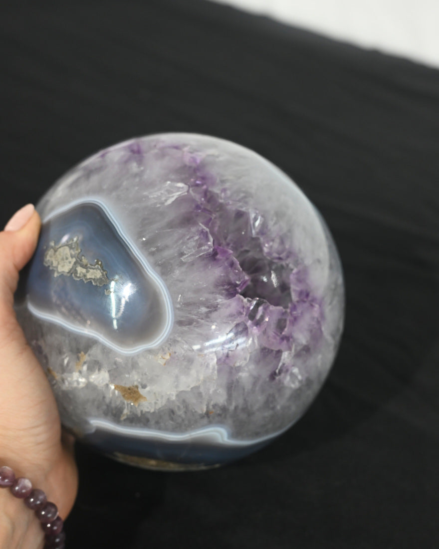 XL Amethyst Druzy Crystal Sphere 11lbs