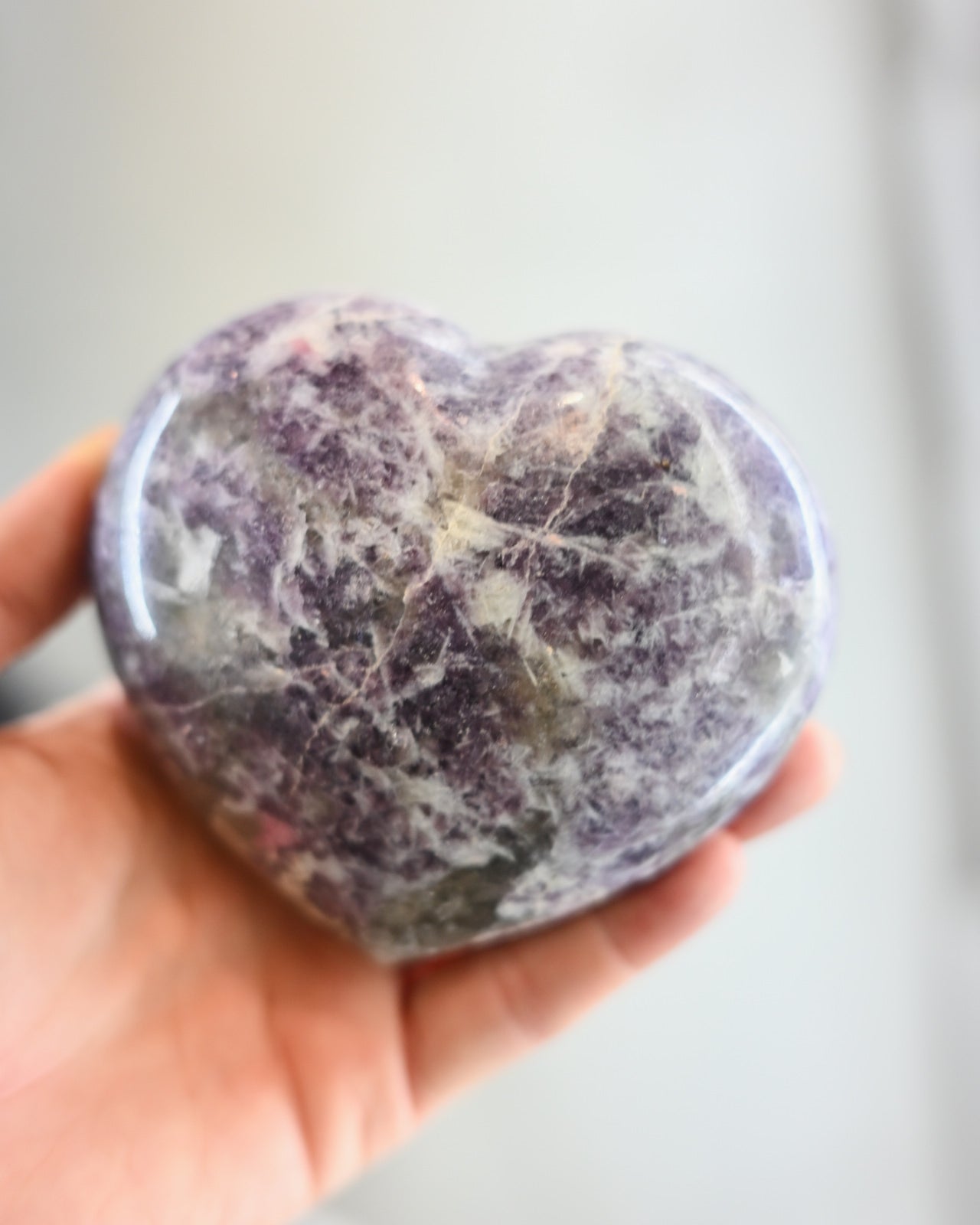 Lepidolite Heart Large