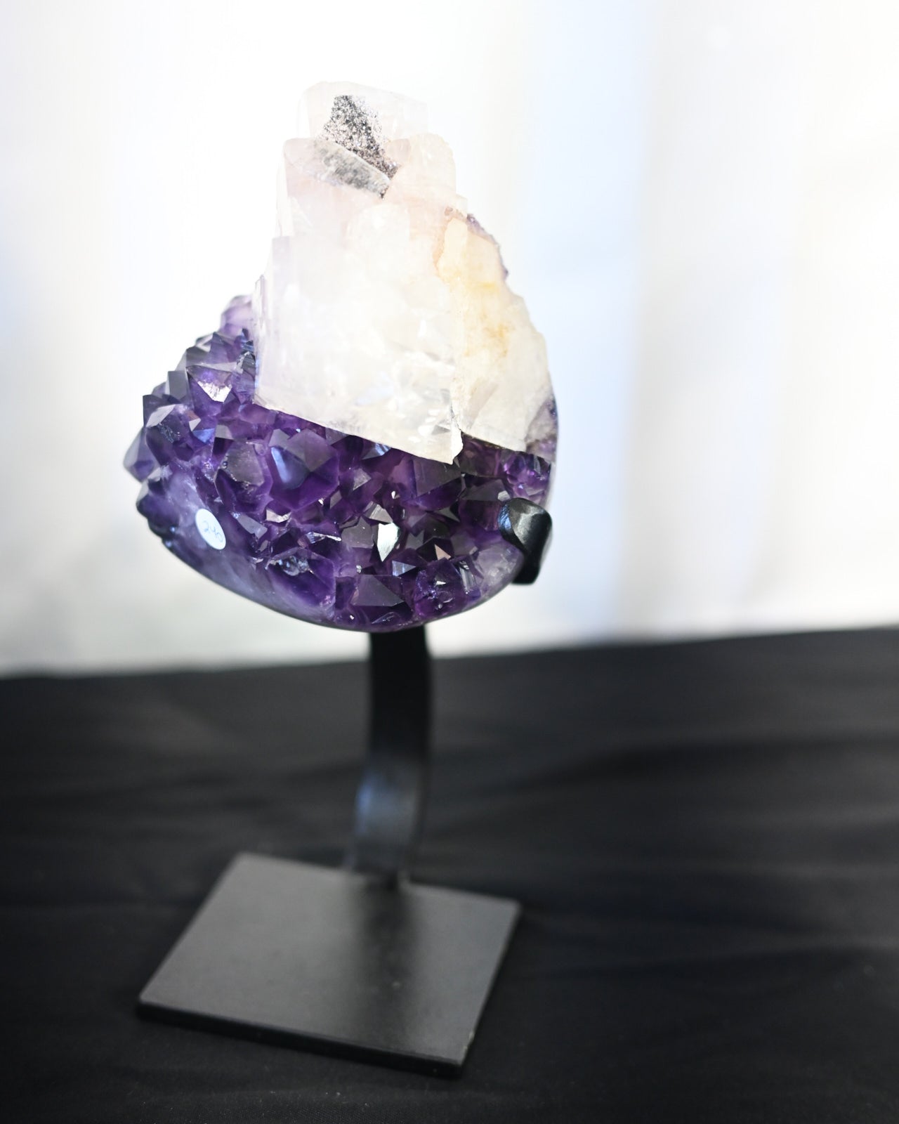 Amethyst w/ Calcite Geode on Stand