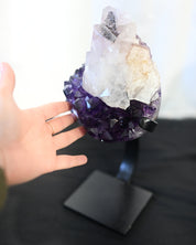 Amethyst w/ Calcite Geode on Stand 8lbs