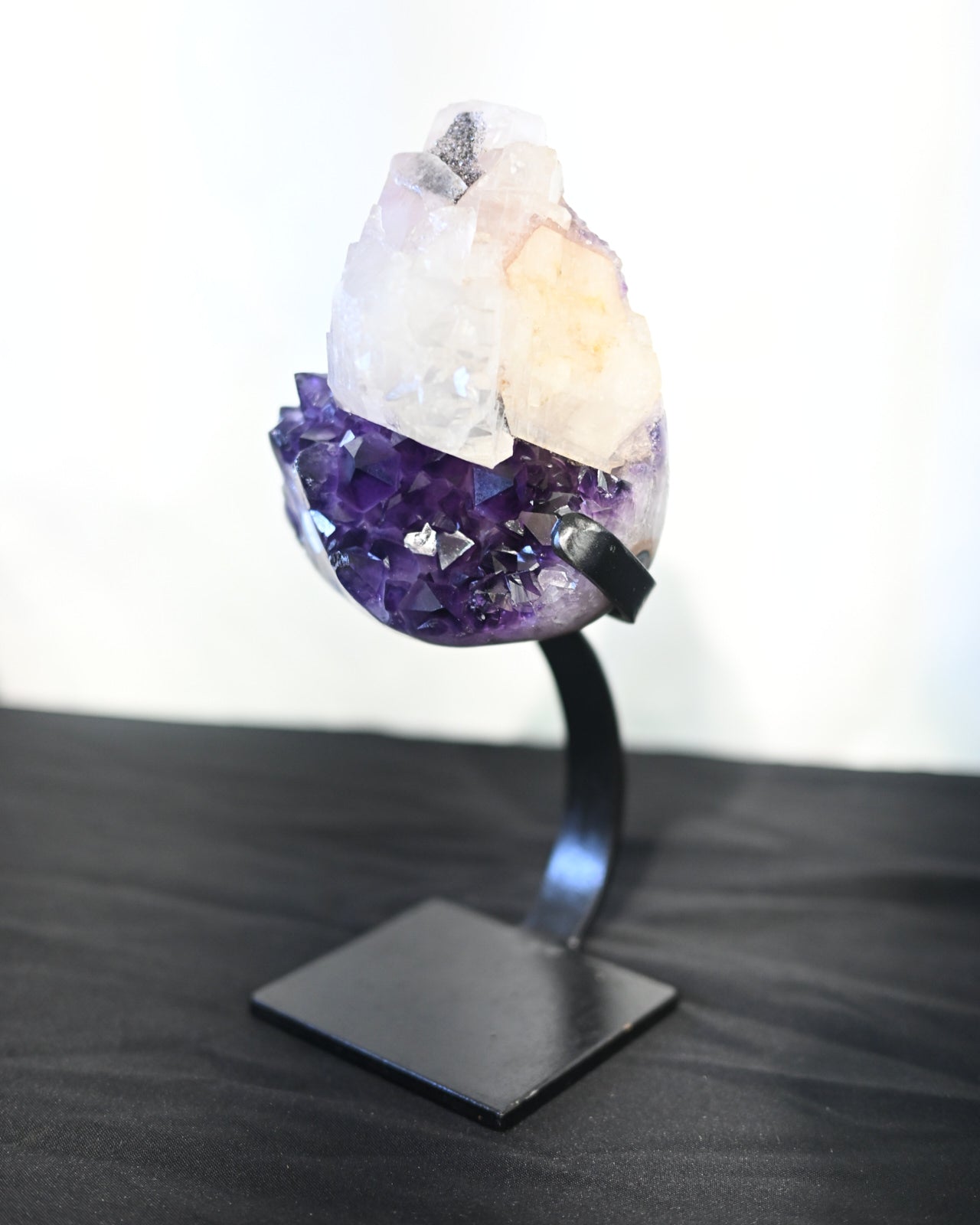 Amethyst w/ Calcite Geode on Stand