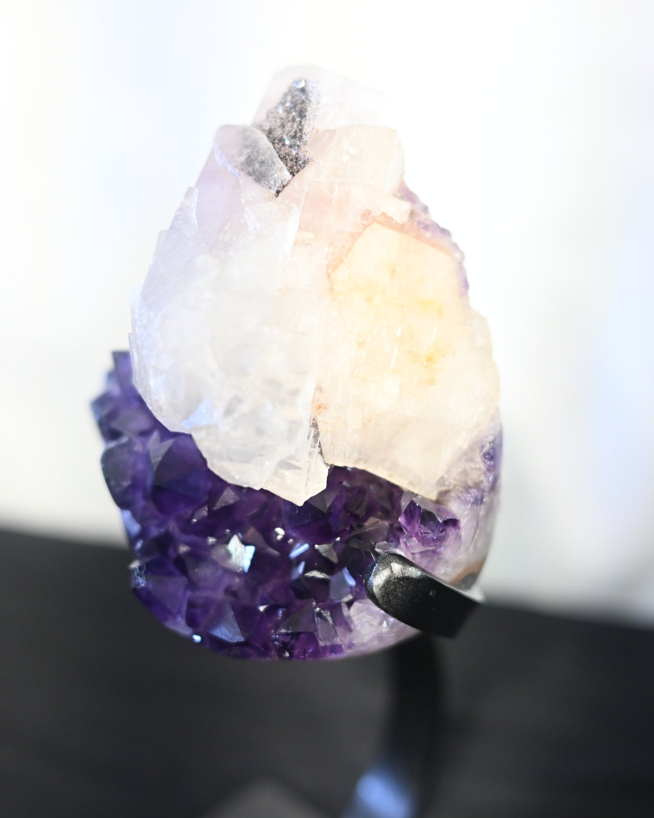 Amethyst w/ Calcite Geode on Stand 8lbs