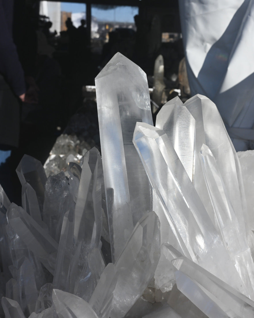 Rare Massive Blue Needle Lemurian Quartz Cluster 135lbs