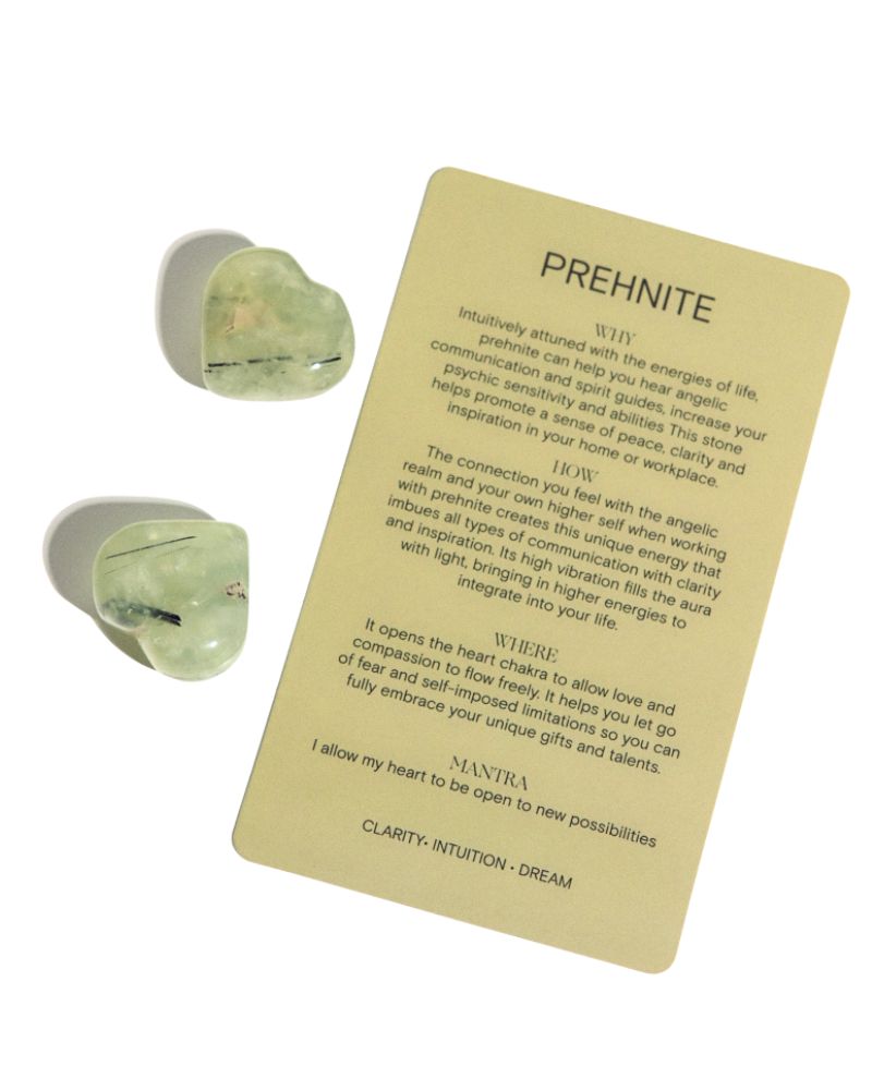 prehnite crystal heart