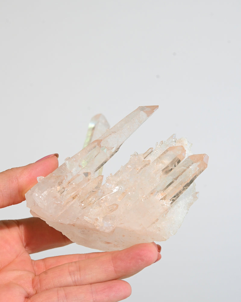 Rare Formation Tangerine Lemurian Quartz Cluster