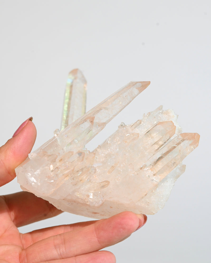 Rare Formation Tangerine Lemurian Quartz Cluster