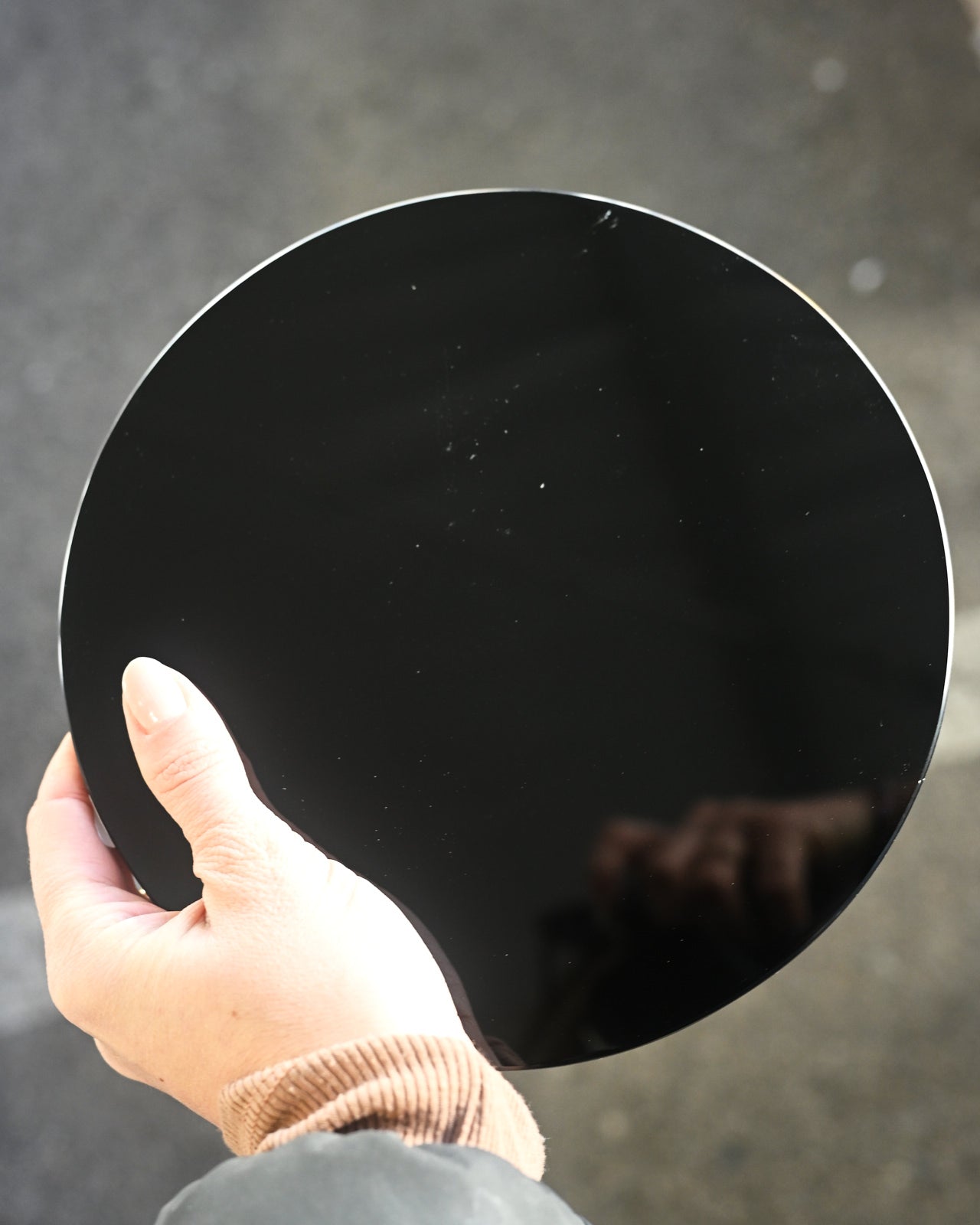 Black Obsidian Round Platter