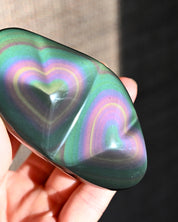 Rainbow Obsidian Double Heart