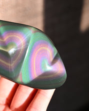 Rainbow Obsidian Double Heart