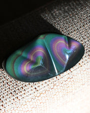 Rainbow Obsidian Double Heart