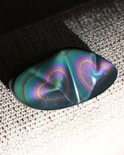 Rainbow Obsidian Double Heart