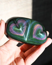 Rainbow Obsidian Double Heart