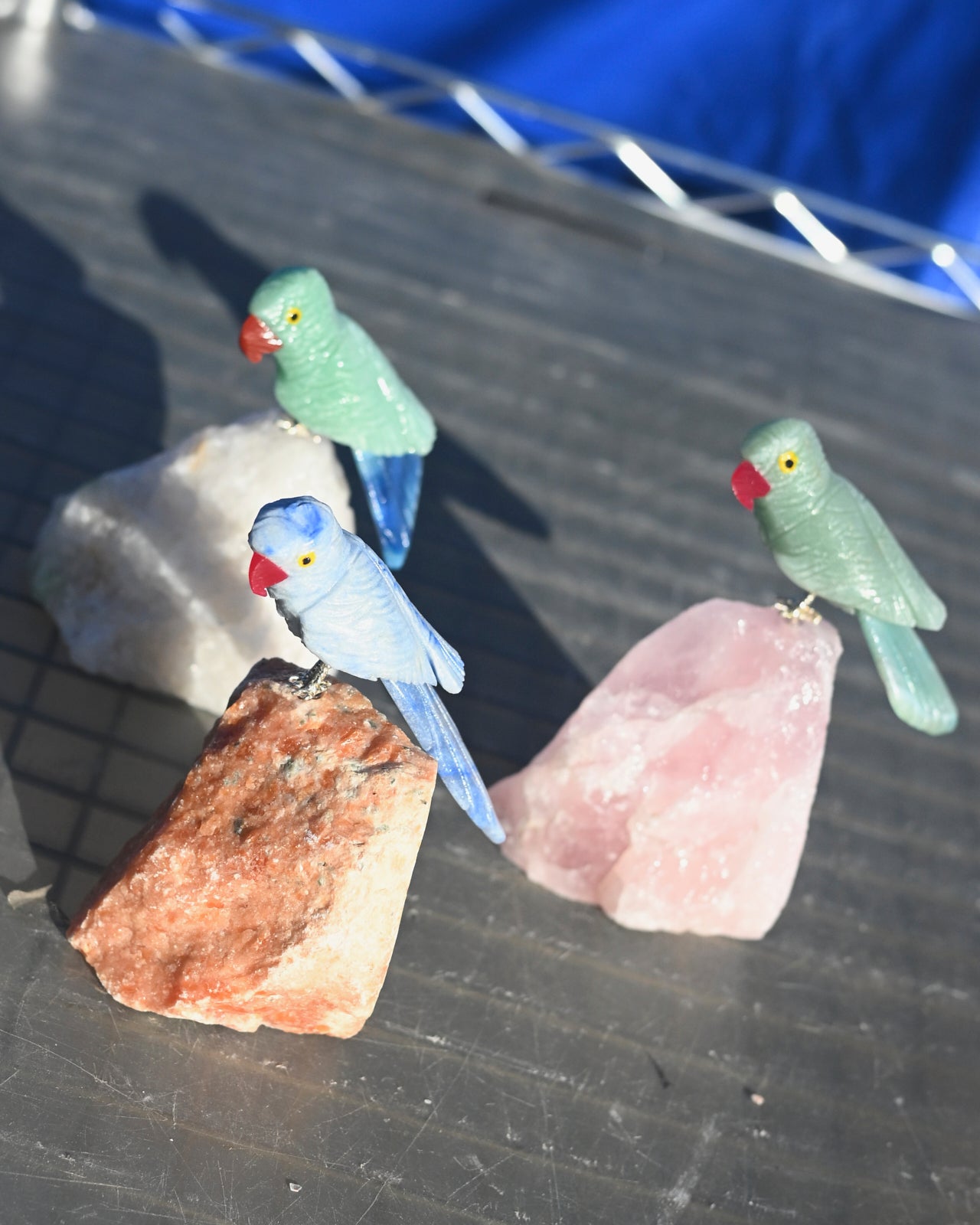 Quartz Bird on Rough Crystal