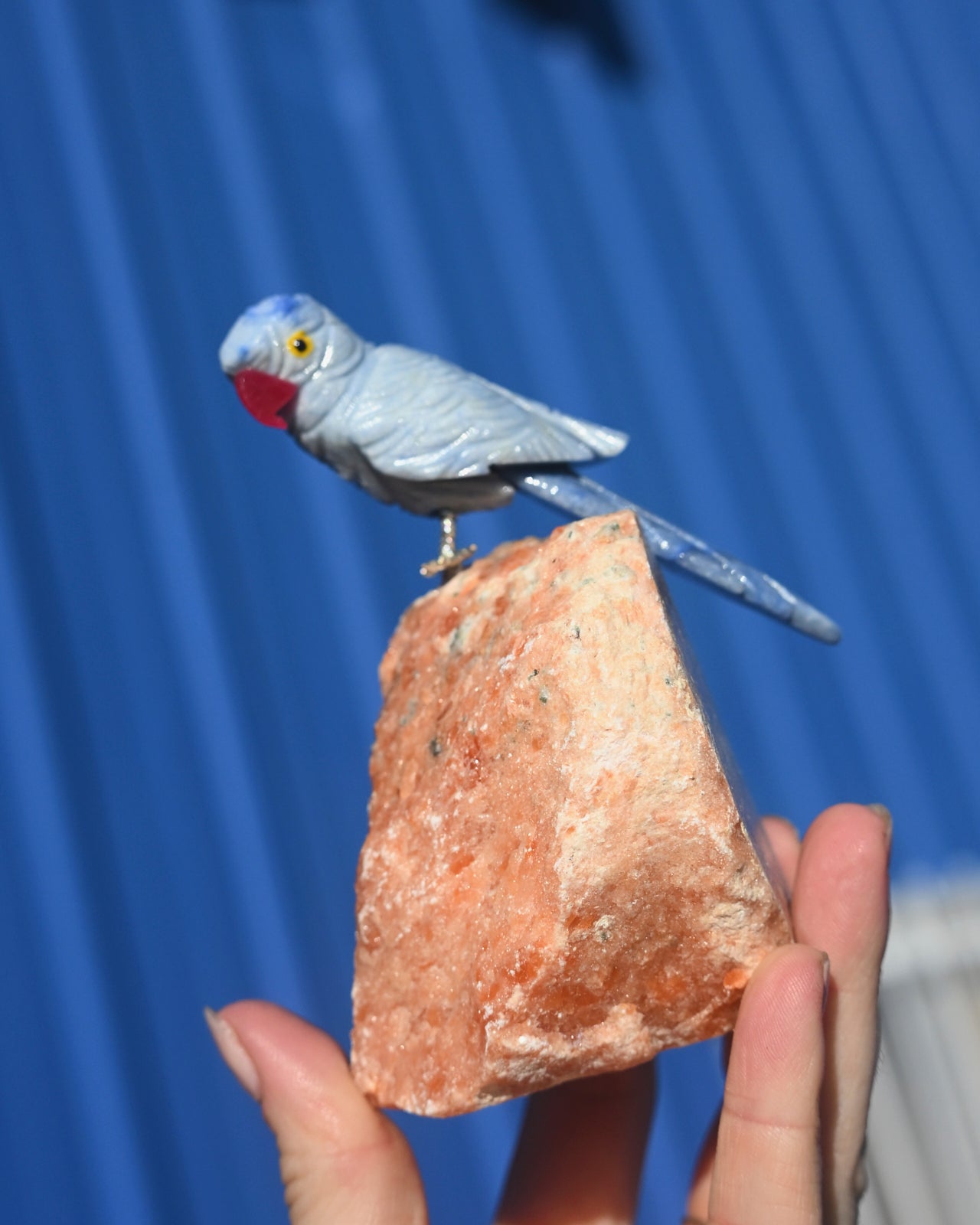 Quartz Bird on Rough Crystal