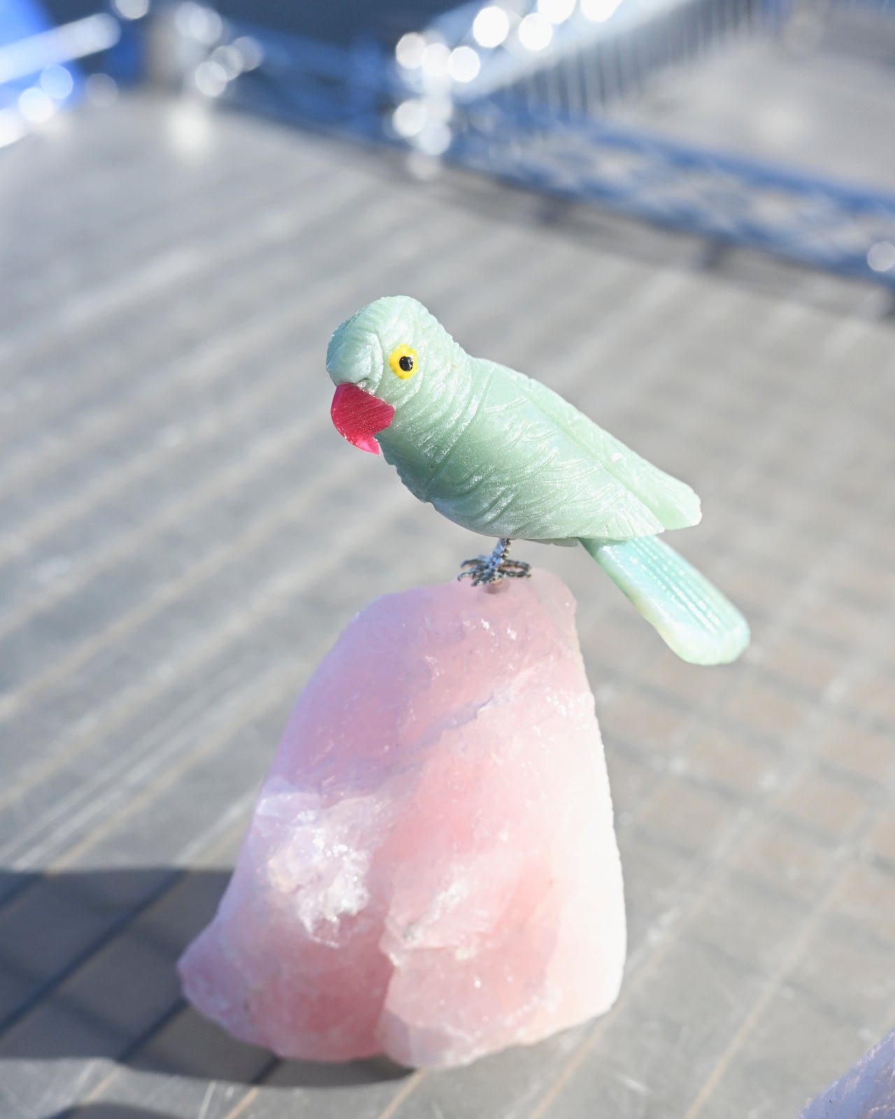 Quartz Bird on Rough Crystal