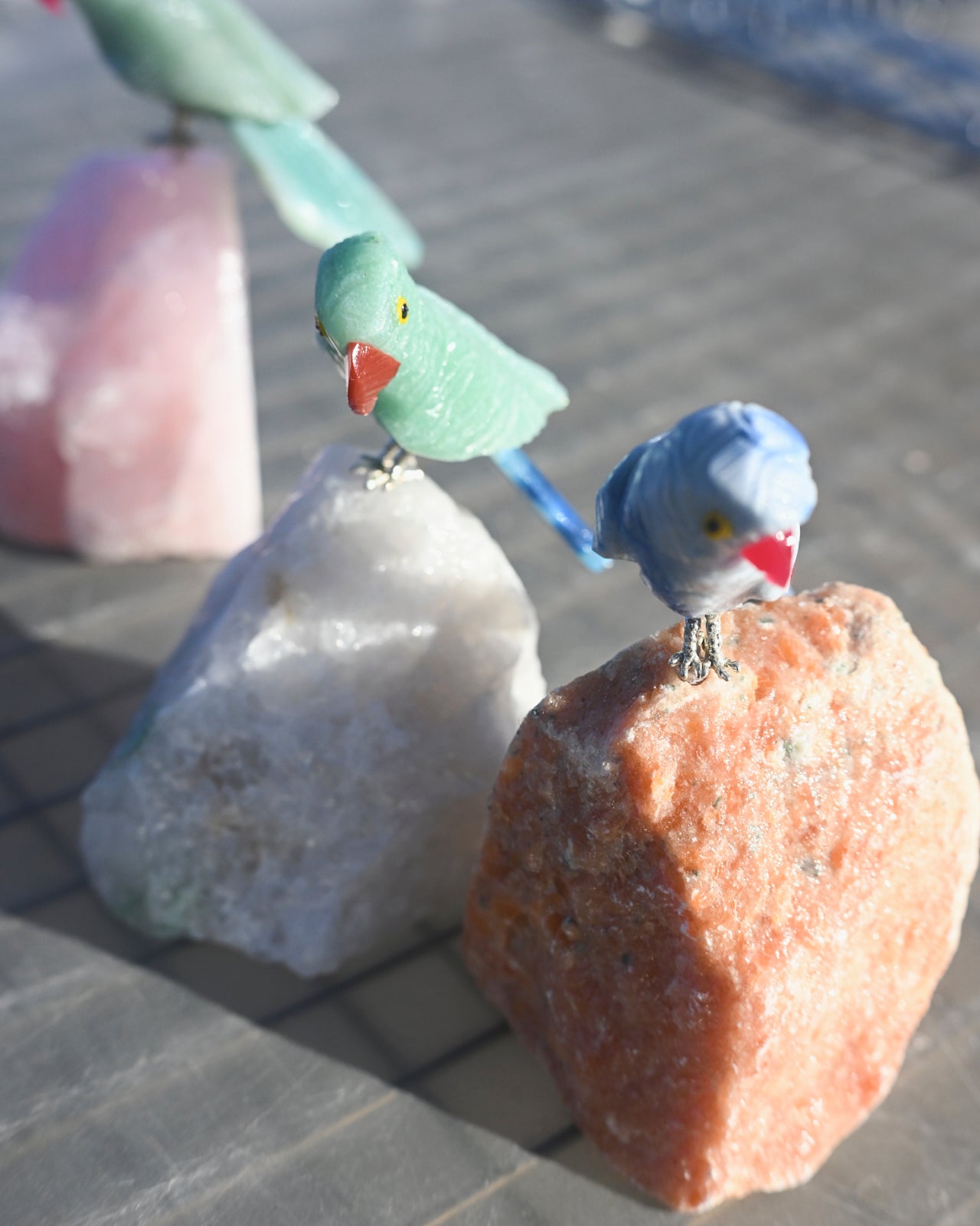 Quartz Bird on Rough Crystal