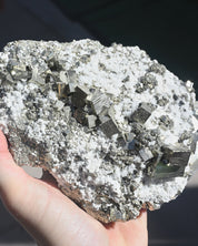 XL Pyrite w Quartz Cluster 6lbs