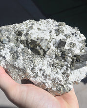 XL Pyrite w Quartz Cluster 6lbs