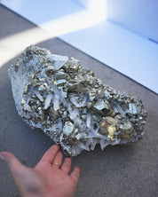 XXL Pyrite w Quartz Cluster 25lbs