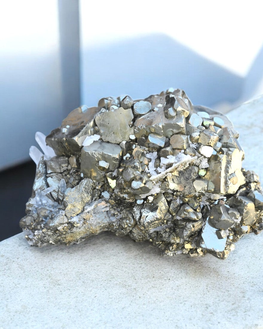 XXL Pyrite w Quartz Cluster 11.6lbs