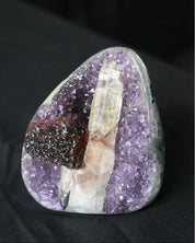 Amethyst Geode 3.3lbs - Calcite/ Hematite