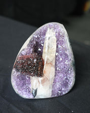 Amethyst Geode 3.3lbs - Calcite/ Hematite