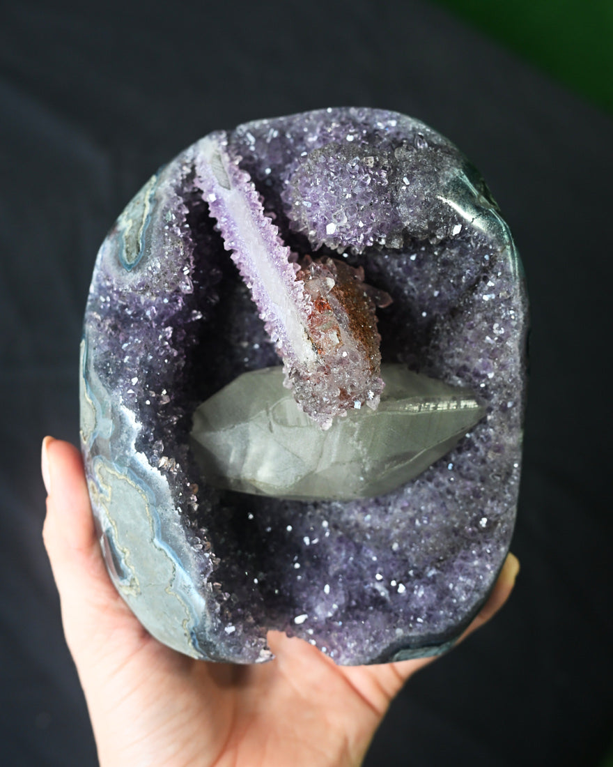 Amethyst Druzy Freeform w Calcite 3.5lbs