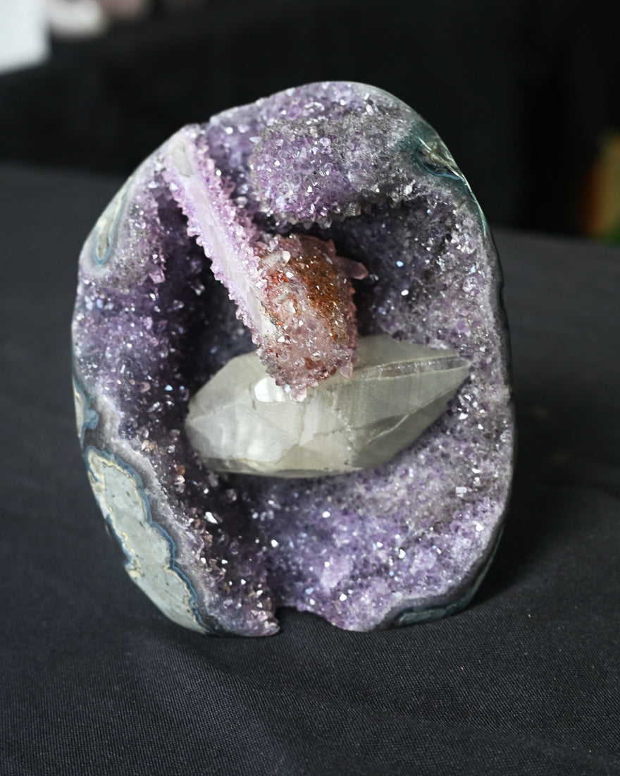 Amethyst Druzy Freeform w Calcite 3.5lbs