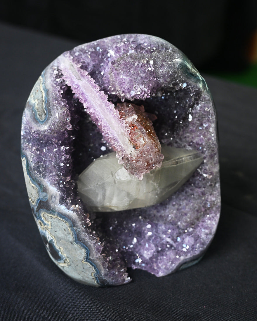 Amethyst Druzy Freeform w Calcite 3.5lbs