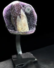 XL Amethyst Geode on Stand w calcite