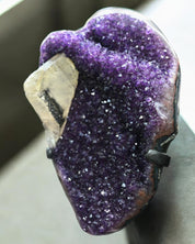 XL Amethyst Geode on Stand w calcite