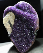 XL Amethyst Geode on Stand w calcite