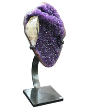 XL Amethyst Geode on Stand w calcite