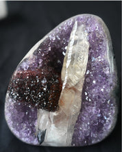 Amethyst Geode 3.3lbs - Calcite/ Hematite