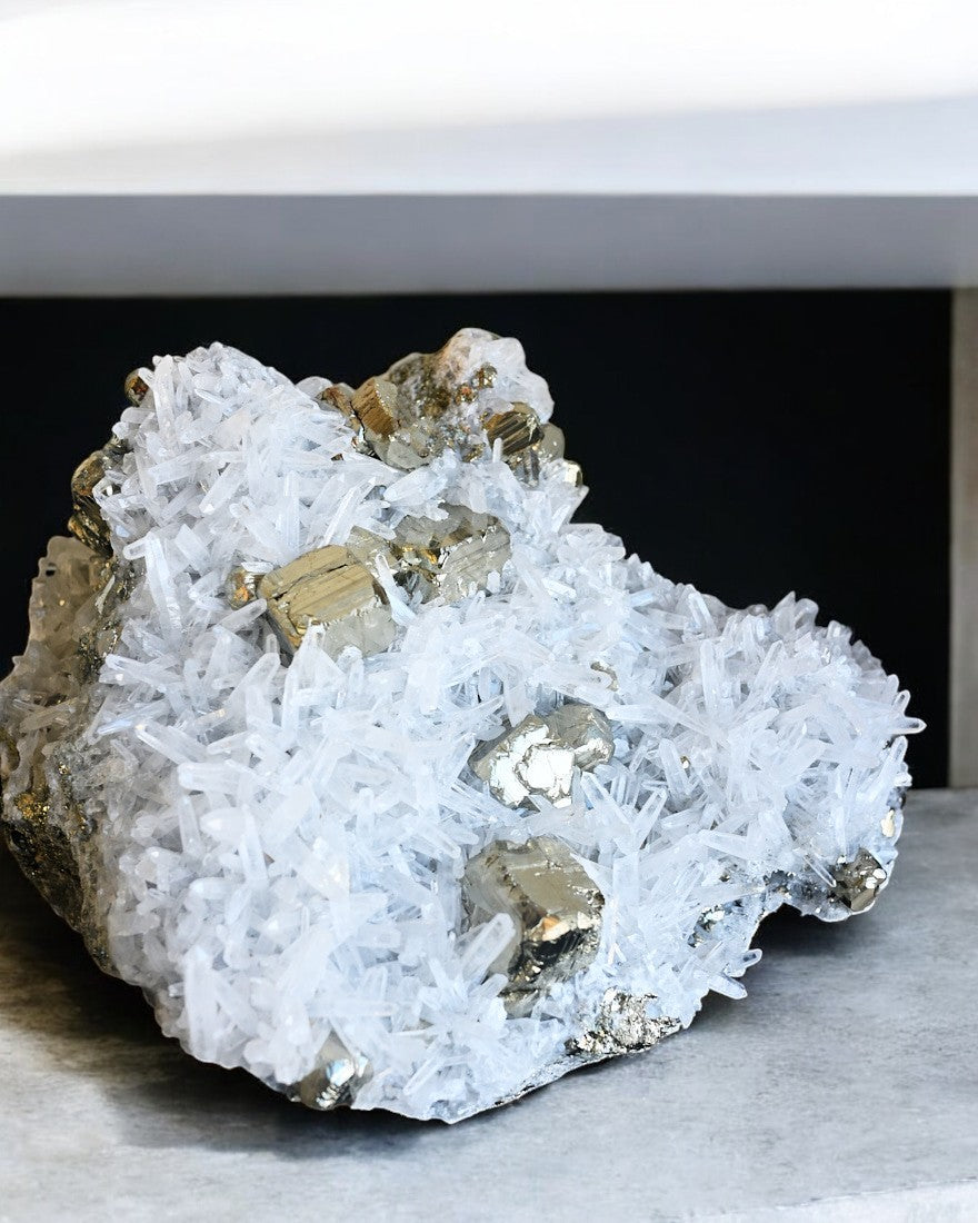 XXL Quartz w Pyrite Cluster