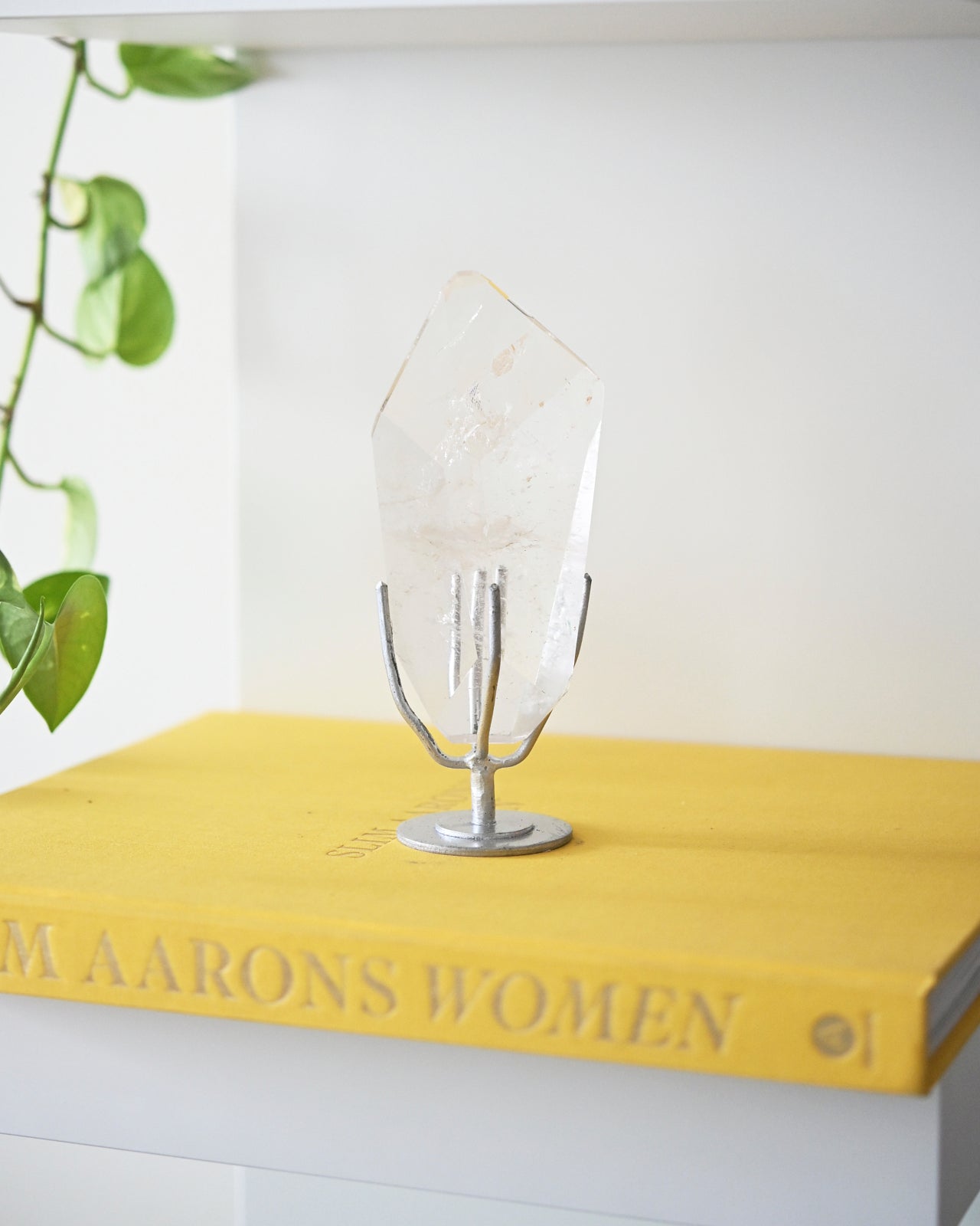 Clear Quartz Geometric Form on stand