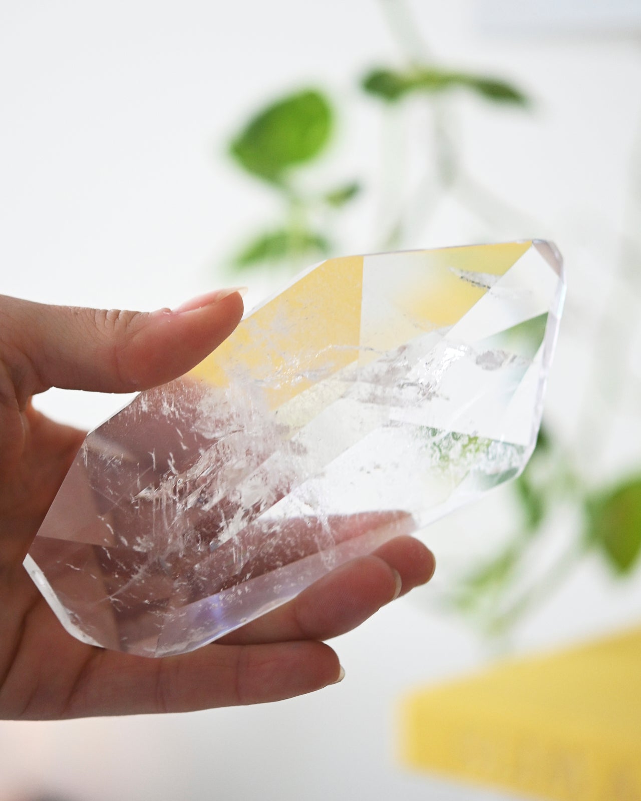 Clear Quartz Geometric Form on stand