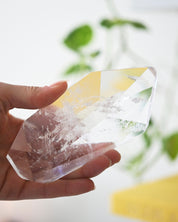 Clear Quartz Geometric Form on stand