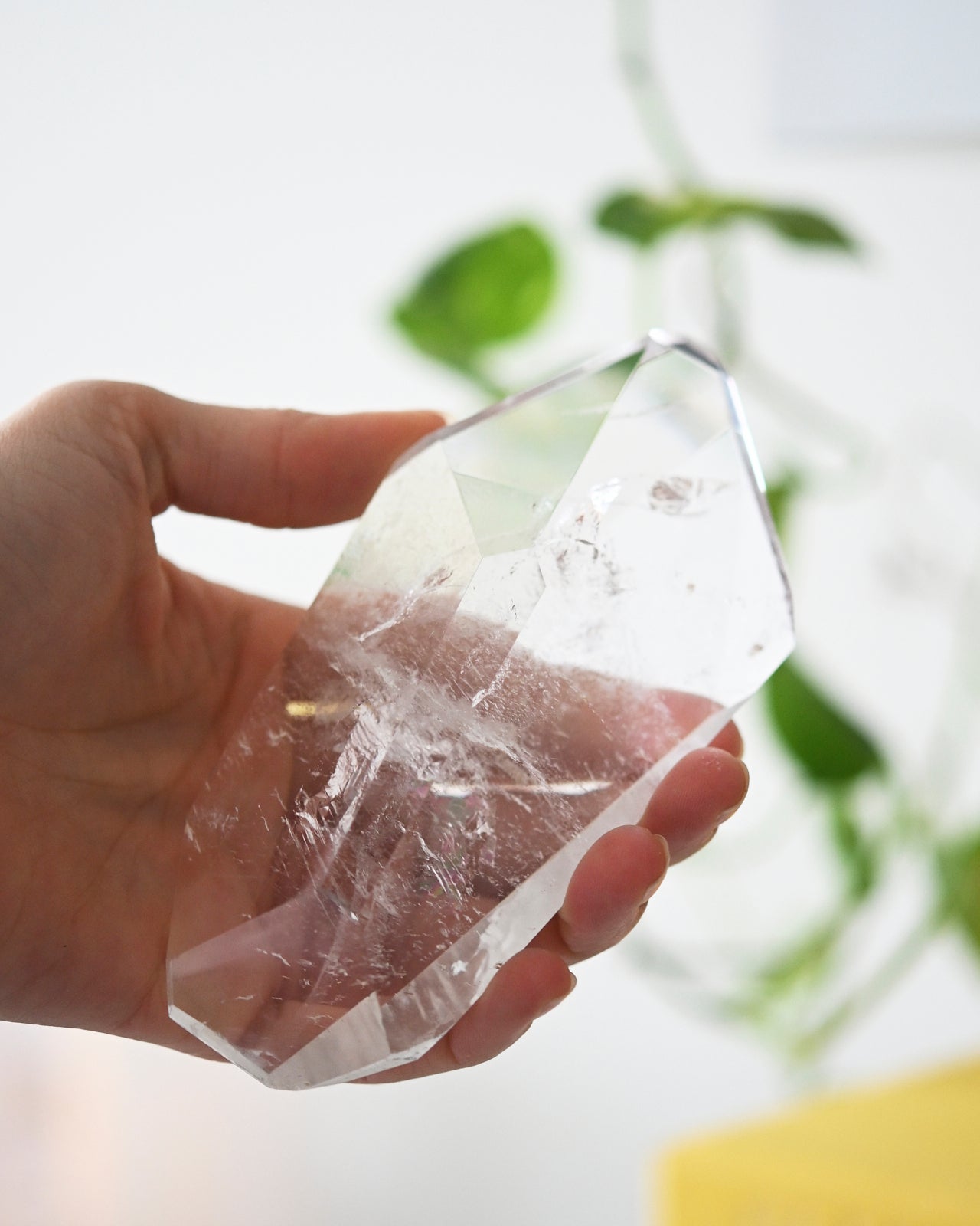 Clear Quartz Geometric Form on stand