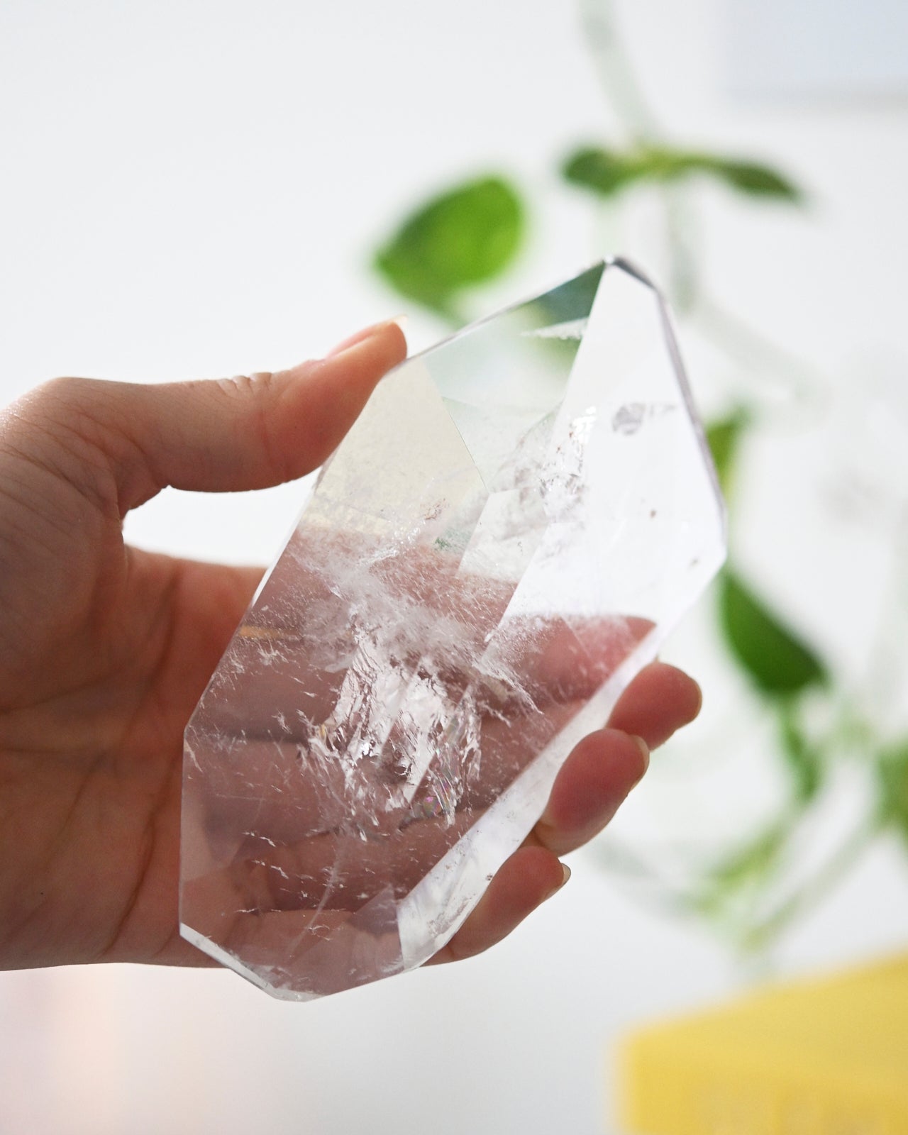 Clear Quartz Geometric Form on stand