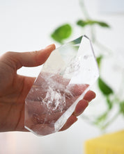 Clear Quartz Geometric Form on stand