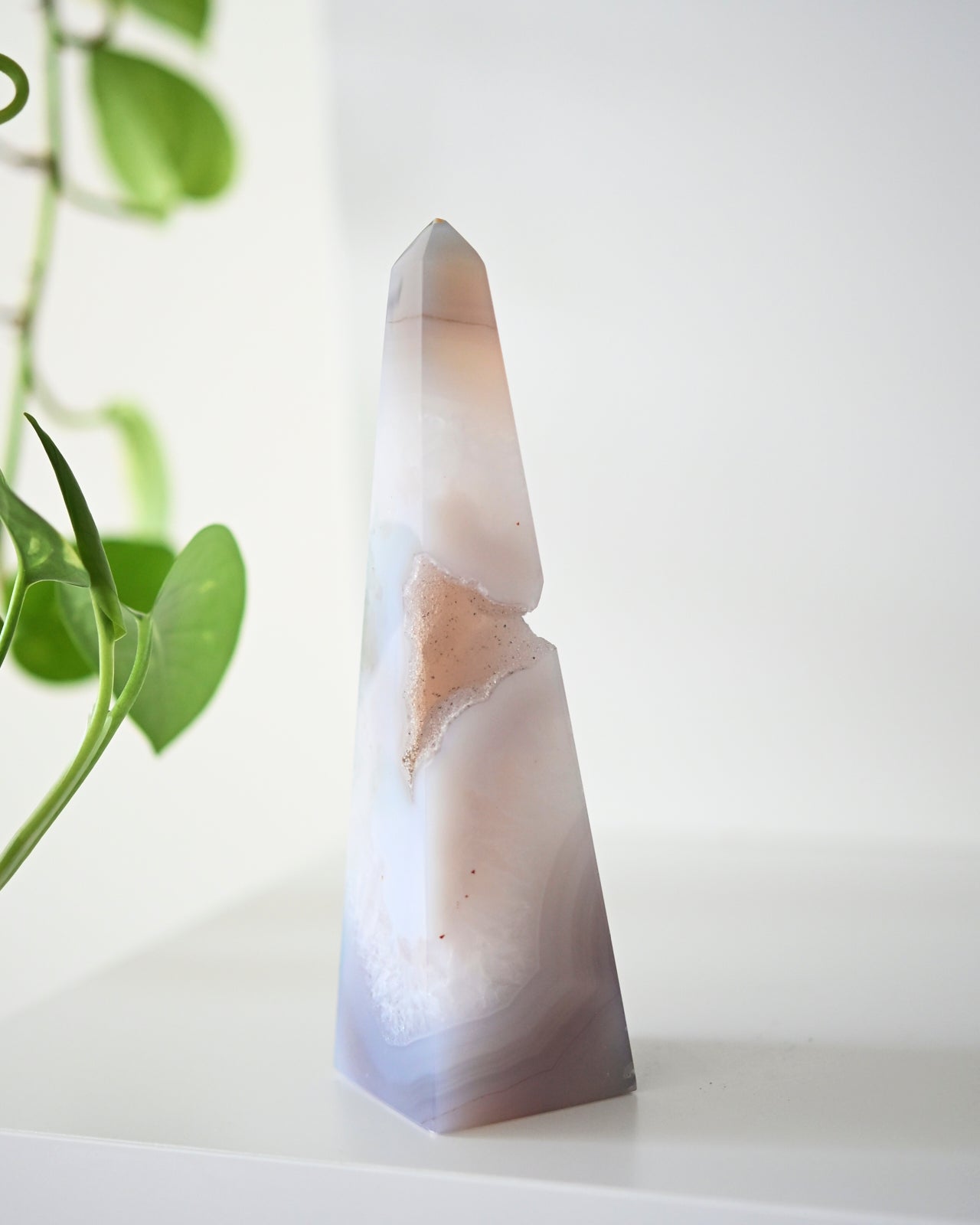 Druzy Agate Obelisk 6 inch