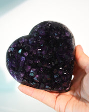 Amethyst Druzy Heart 4in