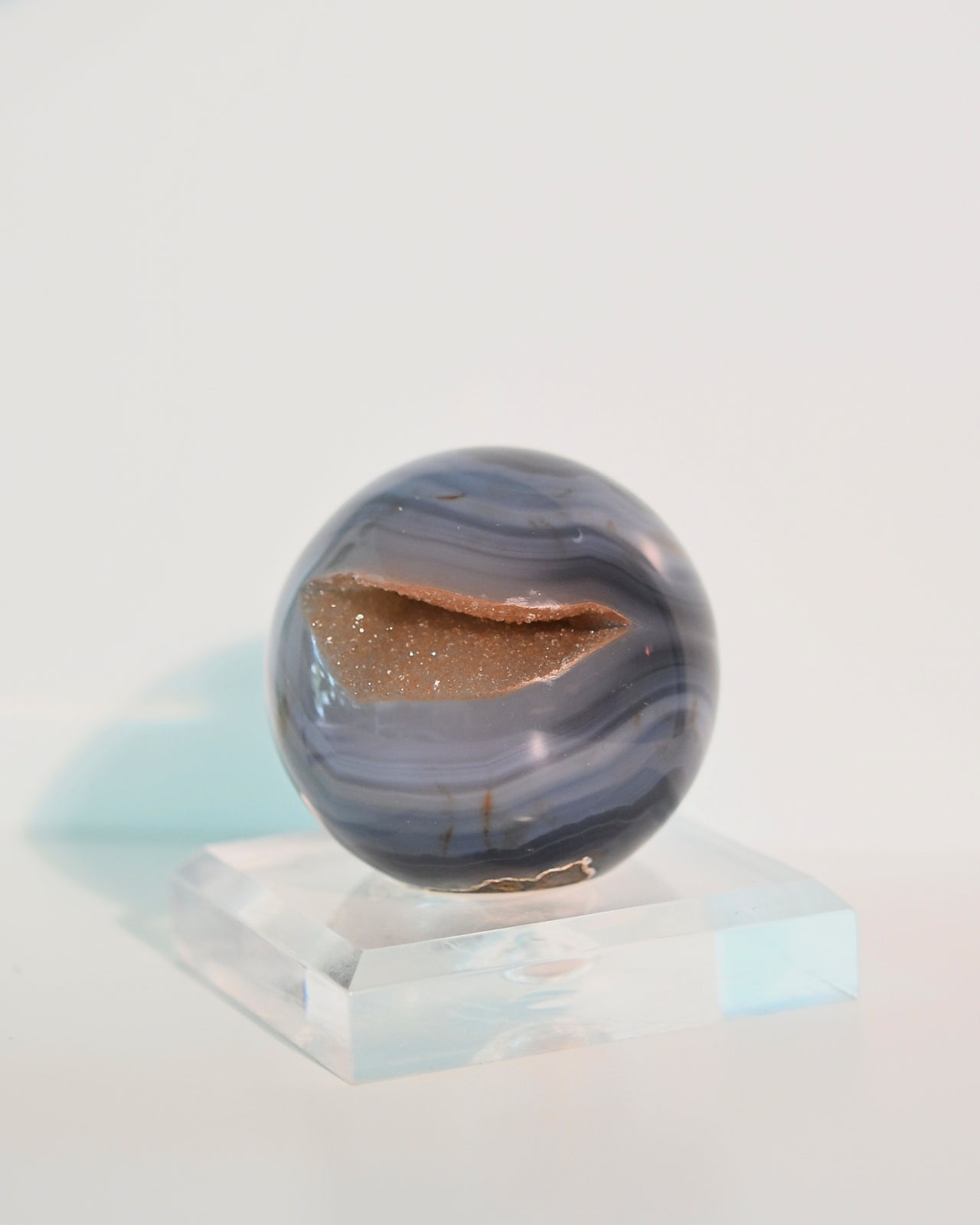 Blue Agate Druzy Crystal Sphere