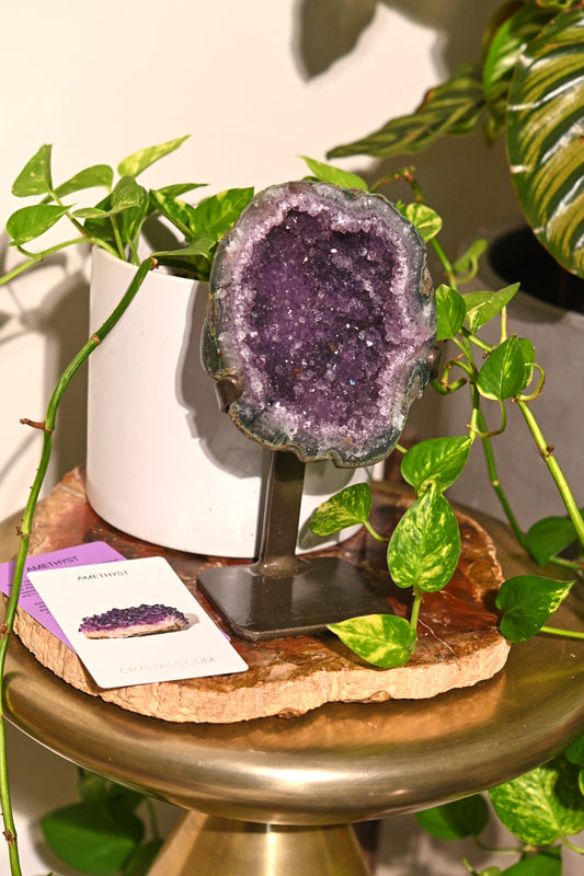 Amethyst Crystal Geode on Stand 2.8lbs