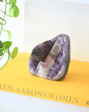 Amethyst Geode 3.3lbs - Calcite/ Hematite